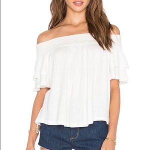 Free People White Off The Shoulder Top, M